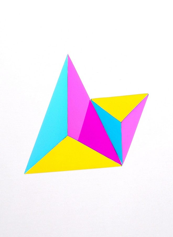 CMY Cubes The Ignis (50mm) - Cyan, Magenta & Yellow Polyhedron - Subtractive Color Mixing Optical Tetrahedron - Teaches Subtractive Color Mixing - Educational, Physics & Kinetic Art Desk Object - Image 4